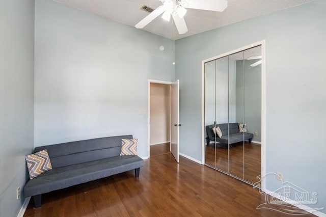 2299 Scenic Hwy Unit T7, Pensacola, FL 32503 - sitting room with wood finished floors, a ceiling fan, and baseboards