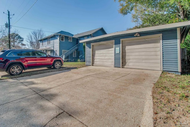 exterior space featuring a garage