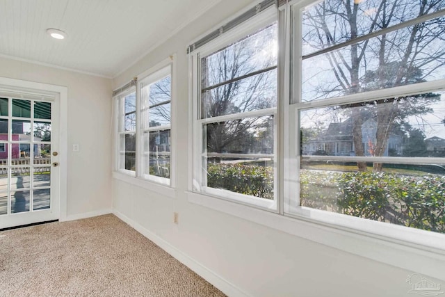 view of unfurnished sunroom