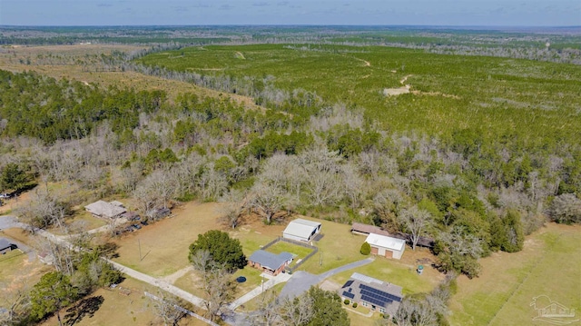 birds eye view of property featuring a rural view