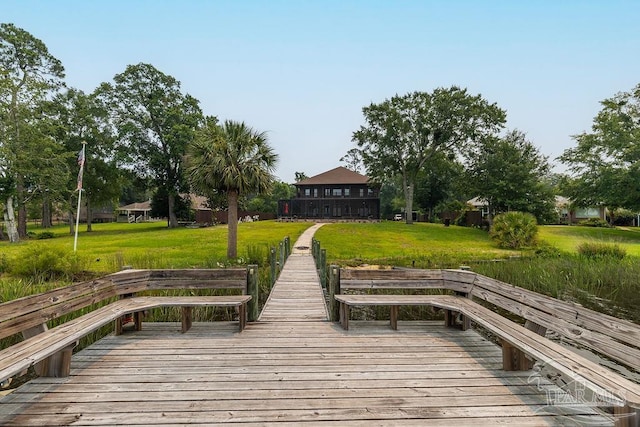 4513 River Ranch Rd, Milton, FL 32583 - dock with a yard