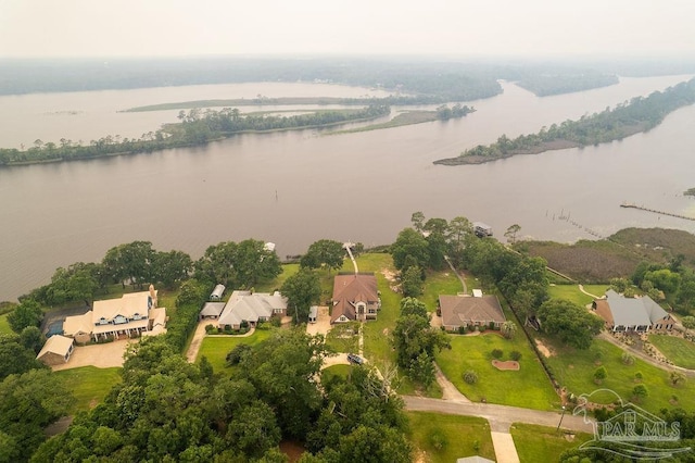 4513 River Ranch Rd, Milton, FL 32583 - aerial perspective of suburban area with a large body of water