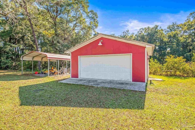 7332 Maxam Ave, Pensacola, FL 32503 - garage featuring a carport and a lawn