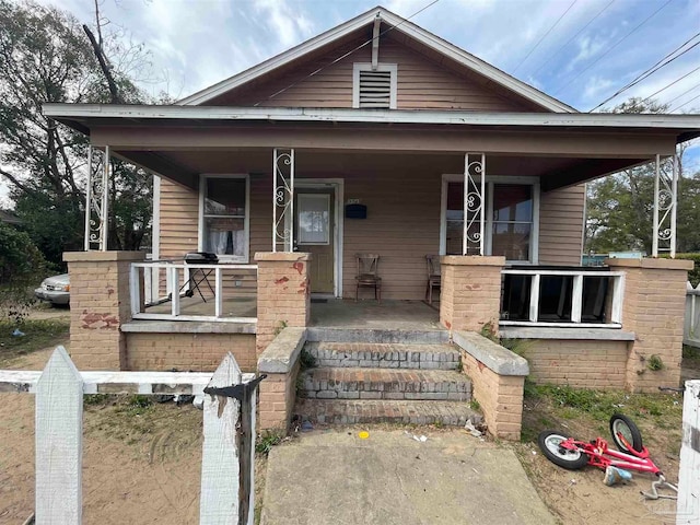 view of front of home with a porch