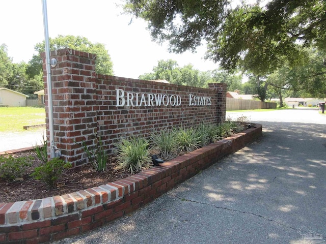 view of community sign