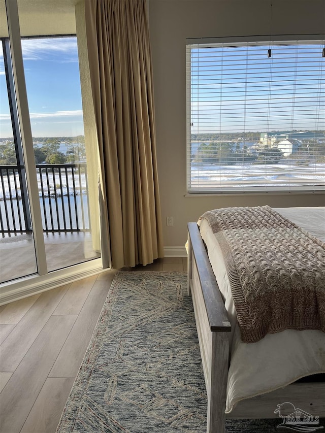 bedroom featuring baseboards and wood finished floors