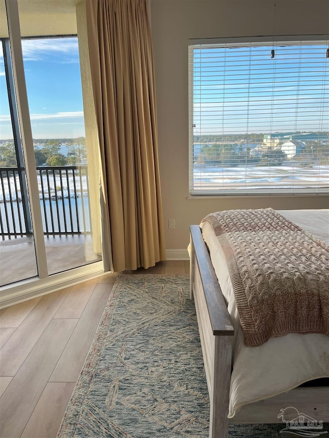 bedroom featuring baseboards and wood finished floors