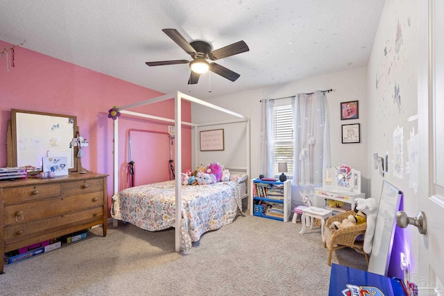 4678 Perception Cir, Milton, FL 32570 - carpeted bedroom featuring ceiling fan and a textured ceiling