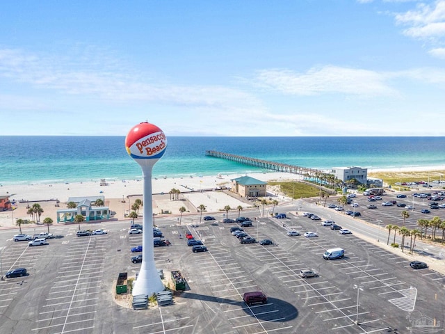 property view of water with a beach view