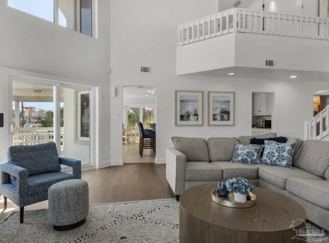 living room featuring hardwood / wood-style floors