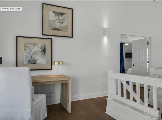 bedroom featuring dark hardwood / wood-style flooring