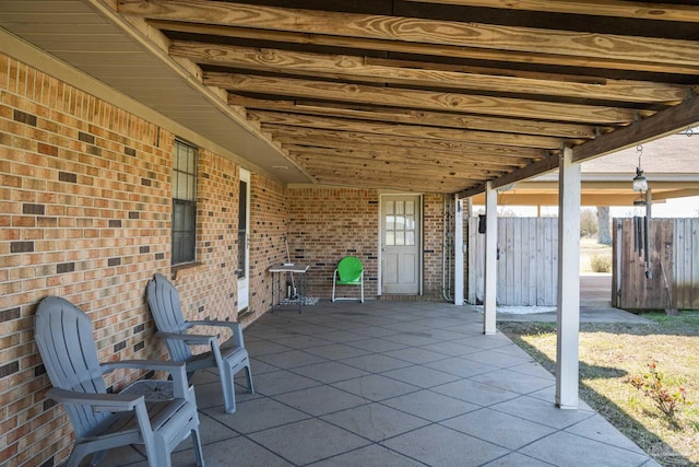 view of patio with fence