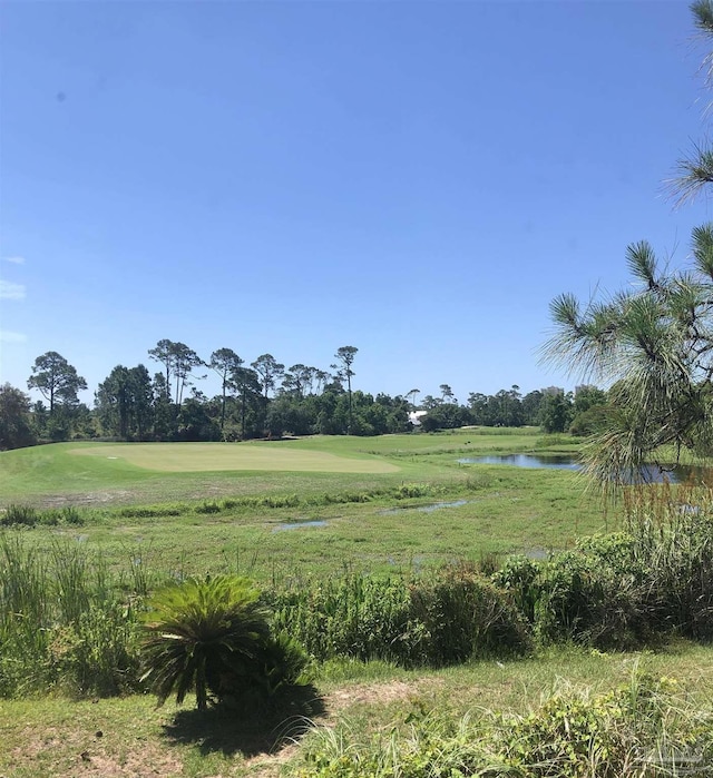 view of landscape featuring a water view