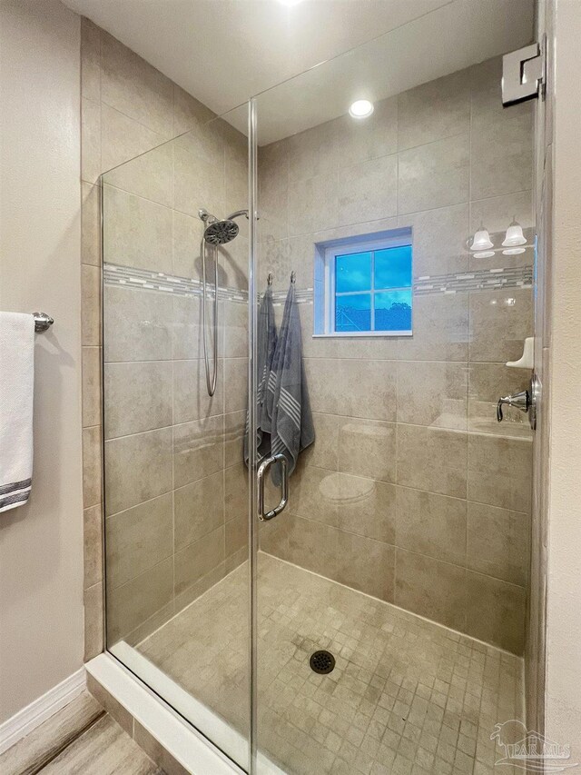 bathroom with walk in shower