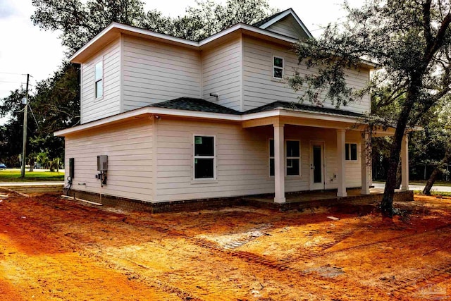 view of front of home with a patio