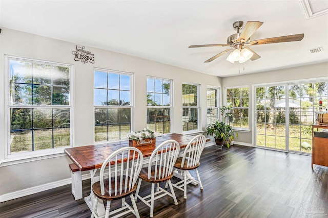 sunroom / solarium featuring plenty of natural light and visible vents