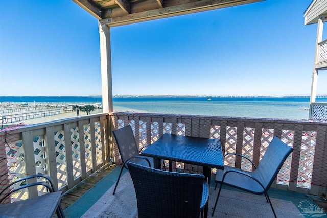 balcony with a water view