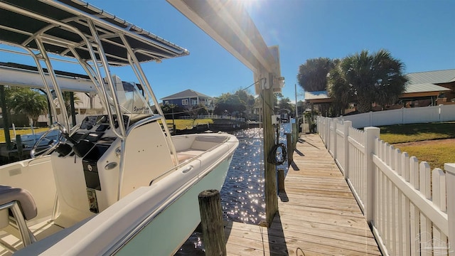 view of dock area