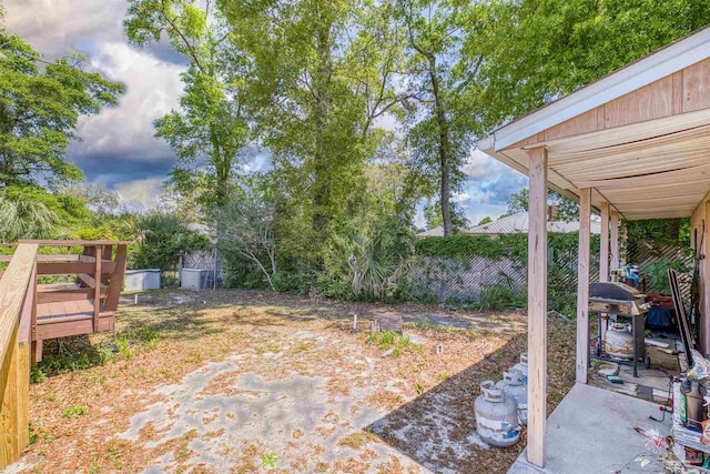 view of yard featuring fence