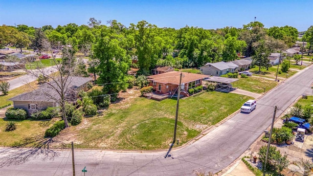 drone / aerial view with a residential view