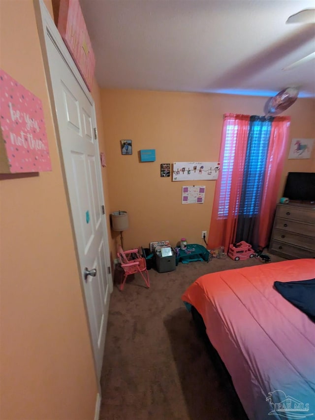 bedroom with carpet