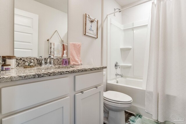 10869 Blacktail Loop, Pensacola, FL 32526 - full bath featuring shower / bath combo, toilet, vanity, and wood finished floors
