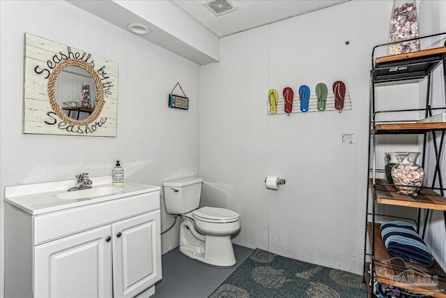 342 Ft Pickens Rd, Pensacola Beach, FL 32561 - bathroom with toilet, vanity, and finished concrete floors