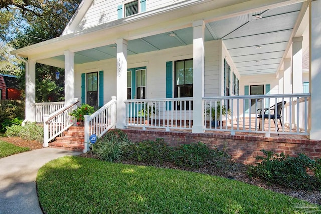 exterior space with covered porch