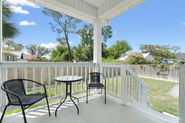 balcony with a patio