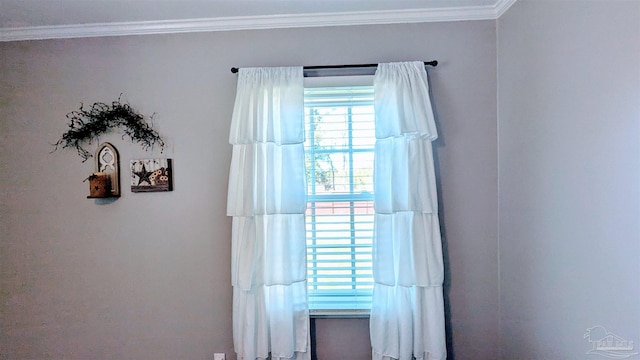 interior space featuring crown molding