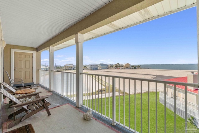 balcony with a water view