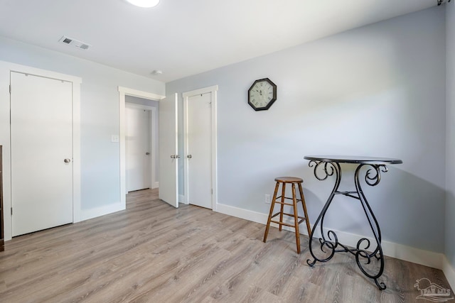 miscellaneous room featuring light hardwood / wood-style flooring