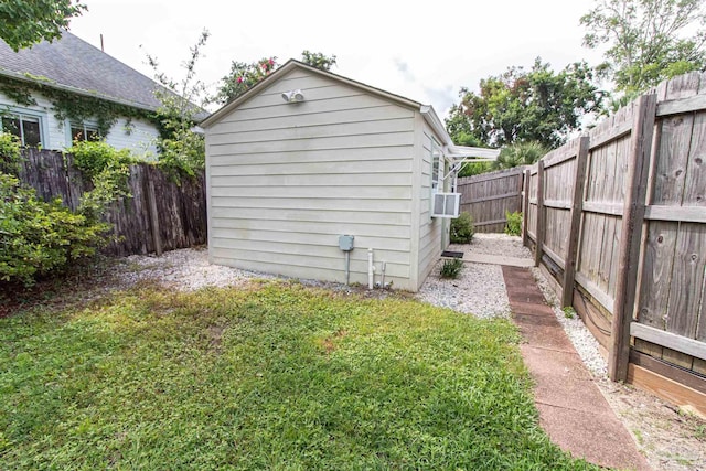 exterior space with a storage unit