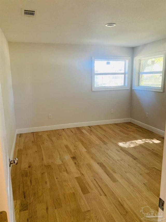 empty room featuring light wood-type flooring