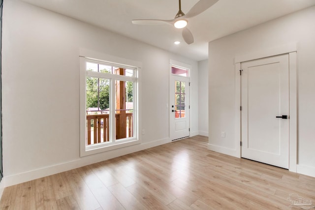 608 E Leonard Unit A & B, Pensacola, FL 32503 - foyer with healthy amount of natural light, wood finished floors, ceiling fan, baseboards, and recessed lighting