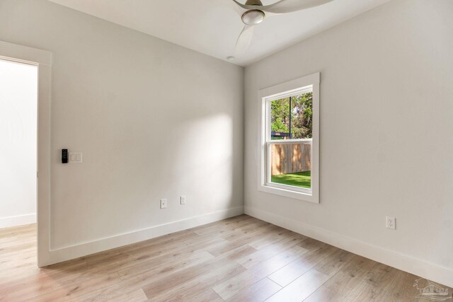608 E Leonard Unit A & B, Pensacola, FL 32503 - spare room with baseboards, light wood finished floors, and ceiling fan
