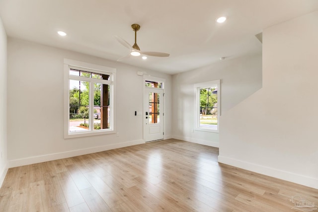 608 E Leonard Unit A & B, Pensacola, FL 32503 - foyer entrance with healthy amount of natural light, ceiling fan, baseboards, and recessed lighting