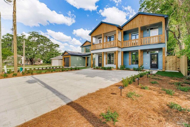 608 E Leonard Unit A & B, Pensacola, FL 32503 - contemporary house featuring a balcony and driveway