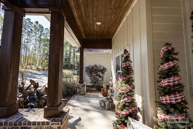 view of patio with covered porch