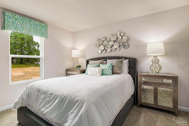 bedroom featuring carpet