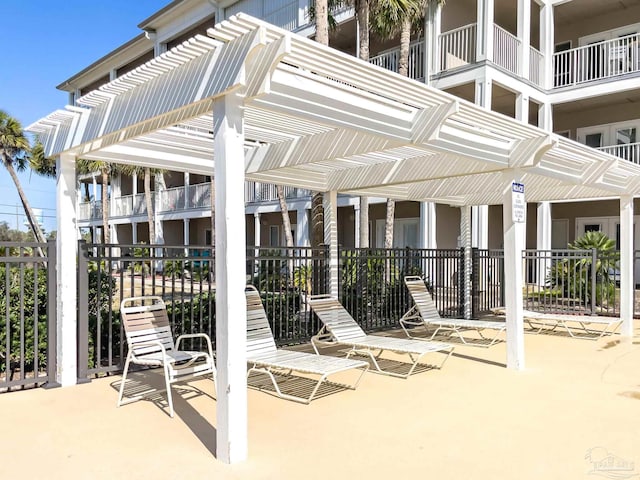 view of patio / terrace featuring a pergola