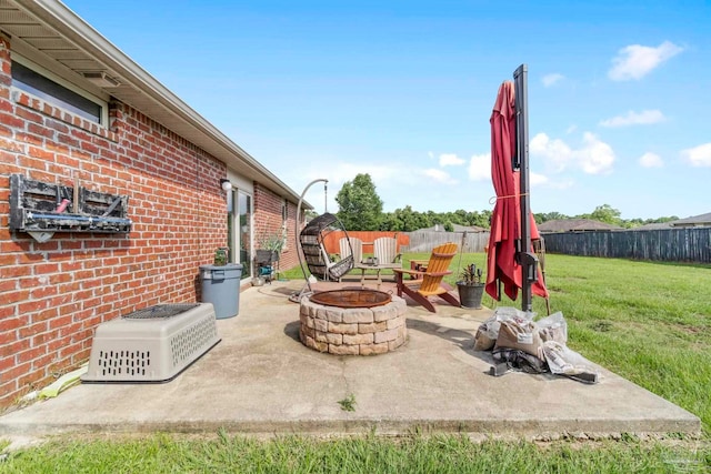 3972 Flour Mill Cir, Pace, FL 32571 - view of patio with an outdoor fire pit