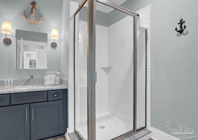 1592 W Beach Blvd Unit Kk, Gulf Shores, AL 36542 - full bathroom with vanity and a shower stall