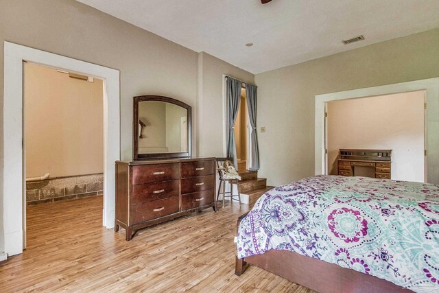 bedroom featuring light hardwood / wood-style floors