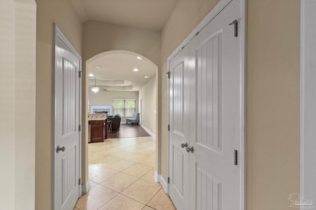 hallway featuring light hardwood / wood-style flooring