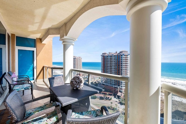 balcony with a water view