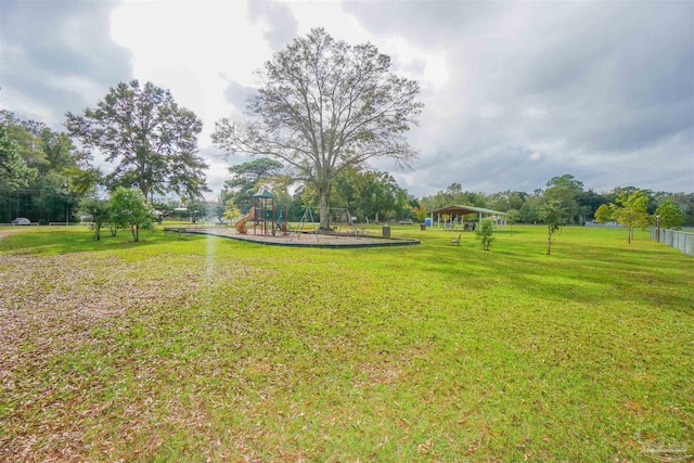 view of yard featuring a playground