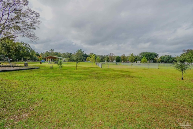 view of community with a lawn