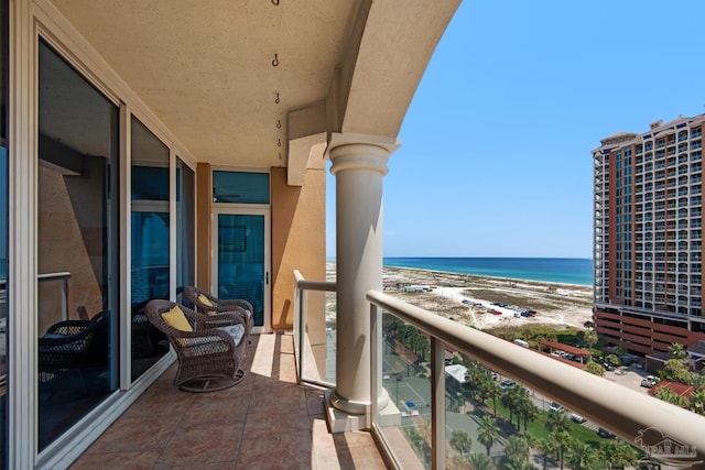 balcony with a water view