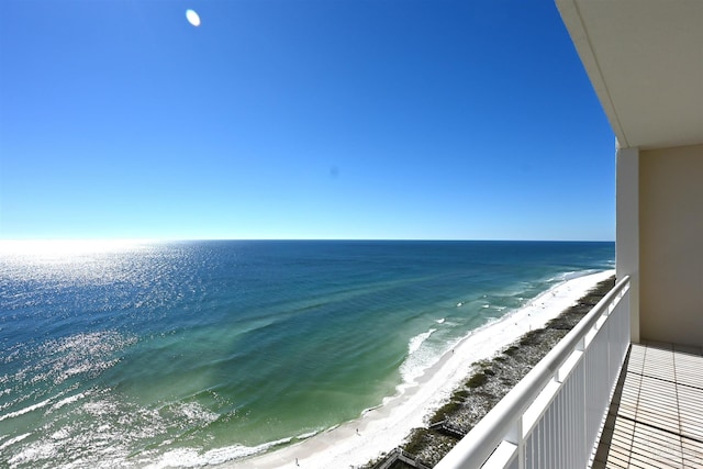 water view with a view of the beach